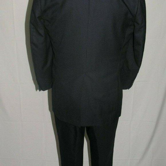 Brooks Brothers Vintage  Custom Clothiers Navy Striped Two Button Suit 40R - Picture 3 of 12